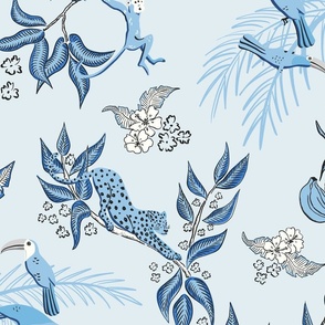 jungle toile/just blue/large
