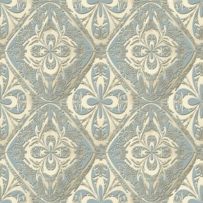 Ritzy Glam - Foiled Lace - Gold on Marie Antionette Light Blue