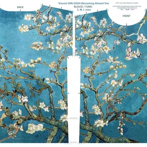 Blossoming Almond Tree Tunic or blouse cut out panel // Vincent van Gogh