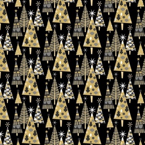 black and gold mod holiday trees