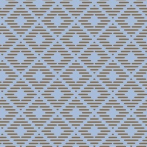 Quill Diamond: Chambray Blue & Brown  Geometric, Lodge, American Indian, Cabin, Southwest 