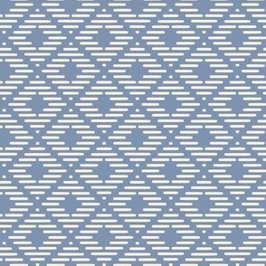 Quill Diamond: Chambray Blue & Antique White  Geometric, Lodge, American Indian, Cabin, Southwest