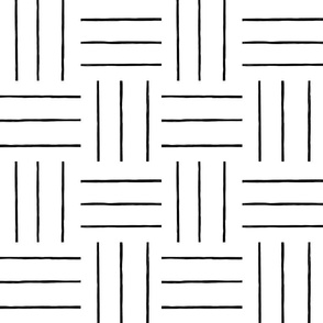 Lines and Squares - white & black