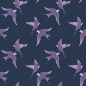purple swallows in the night sky |swallow purple collection
