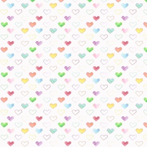 hearts multi colorful with white background