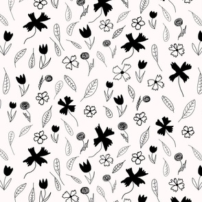 Black and White Floral