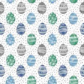 MEDIUM - watercolor eggs fabric - Easter eggs, boys easter, easter fabric