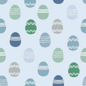 MEDIUM boys Easter egg fabric - blue and green easter, boys eggs