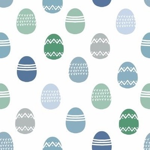 MEDIUM boys Easter egg fabric - blue and green easter, boys eggs