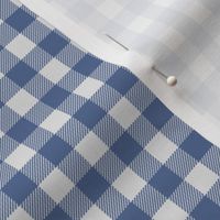 SMALL blue and cream check fabric - easter fabric, boys check, preppy check