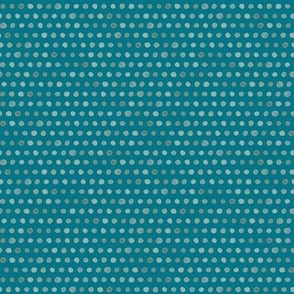 380 $ - Watercolour dots in teal green all in a row: small scale, perfect for home decor items, crafting and apparel.