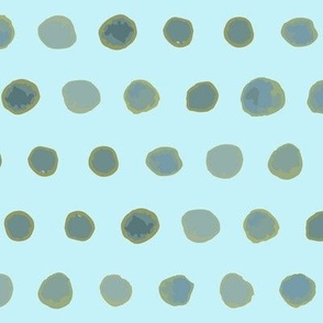 380 - Watercolour dots in gentle mint green tones all in a row: perfect for home decor items, crafting and apparel. jumbo scale
