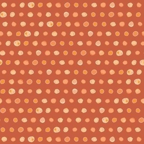 380 $ - Watercolour dots in sumptuous orange tones all in a row: perfect for home decor items, crafting and apparel.