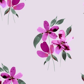 loose-florals watercolor in fuschia