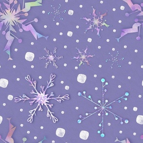 Holographic snowflakes purple 