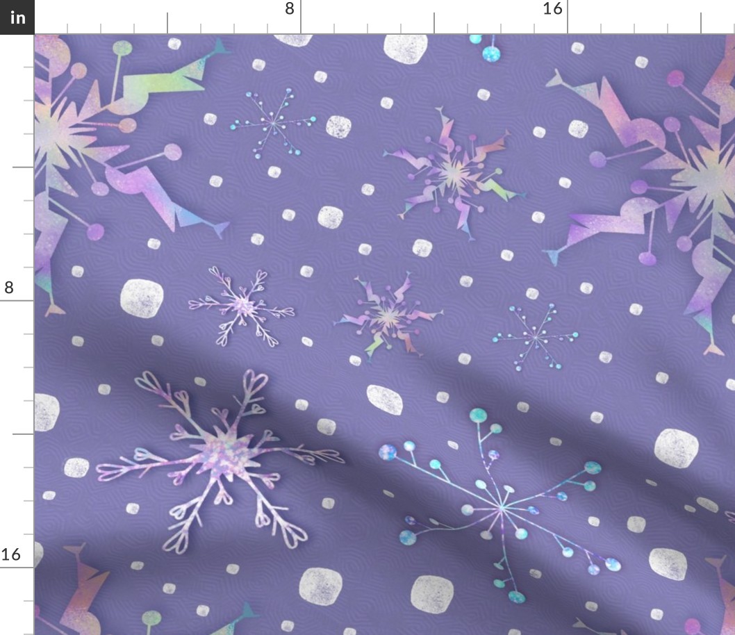 Holographic snowflakes purple 