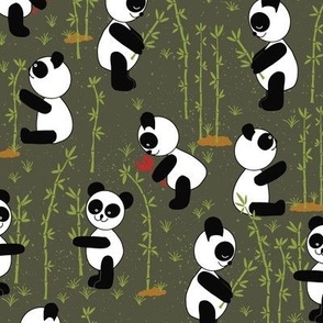 Black and White Panda party in the bamboo garden - furry friends for kids accessories and decor - medium scale