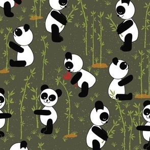 $ Black and White Panda party in the bamboo garden - furry friends for kids accessories and decor - medium scale