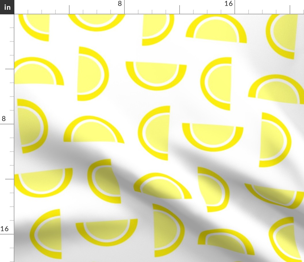Lemon Yellow  Jelly Candy Fruit Slices on White