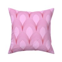 SMALL Geo Art Deco Feather Tile - Neon Pastel Pink
