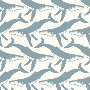 humpback whale block print (med, atlantic)