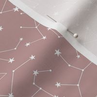 Little astronomer - The boho zodiac signs constellation written in the stars dreamers sky rose mauve 