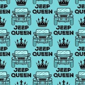 Small Turquoise Jeep Queen