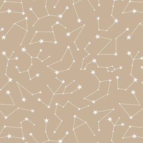 Little astronomer - The boho zodiac signs constellation written in the stars dreamers white soft mist beige latte