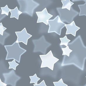 Large Starry Bokeh Pattern - Faded Denim Color