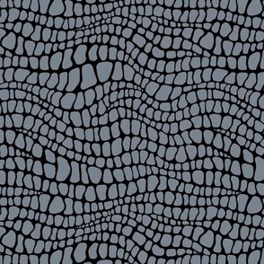 Alligator Pattern - Faded Denim and Black