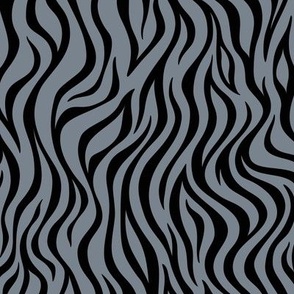 Zebra Stripe Pattern - Faded Denim and Black