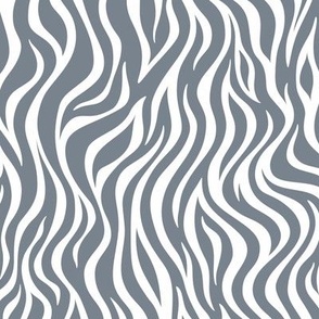 Zebra Stripe Pattern - Faded Denim and White