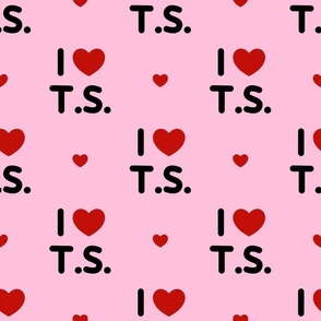 I Love TS   Valentine Hearts Pink  