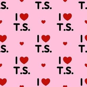 Small I Love TS   Valentine Hearts Pink  