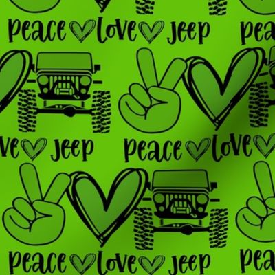 Green Peace Love Jeep