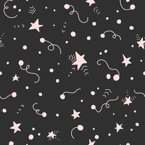 Festive confetti and stars party pattern