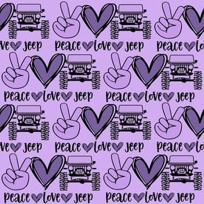 Purple Peace Love Jeep