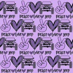 Small Purple Peace Love Jeep