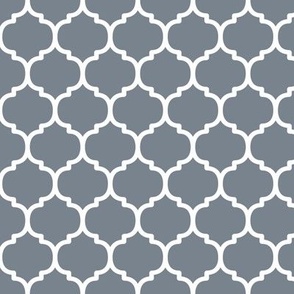 Moroccan Tile Pattern - Faded Denim and White