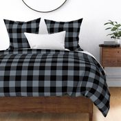 Extra Jumbo Gingham Pattern - Faded Denim and Black