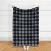 Extra Jumbo Gingham Pattern - Faded Denim and Black