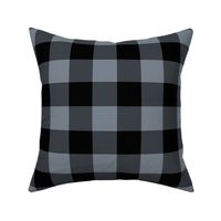 Jumbo Gingham Pattern - Faded Denim and Black