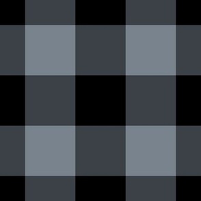 Jumbo Gingham Pattern - Faded Denim and Black