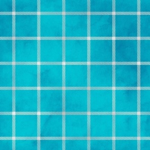 Smaller Ride 'Em Cowboy Geometric Plaid Coordinate in Turquoise