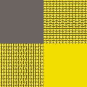 Fun Pearls and Dots Textured Buffalo Checks Bright Colors Mix Large Whimsical Funky Retro Checks Pattern in Bright Colors Lemon Lime Yellow EBDD1F Kendall Charcoal Gray Warm Gray 686662 Bold Modern Geometric Abstract