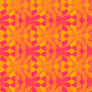 Sunset Kaleidoscope Flower Colorful Mix Whimsical Funky Fun Retro Tie Dye Floral Pattern in Bright Colors Bold Rose Magenta Pink FF007F Golden Yellow Gold FFD500 Bold Modern Geometric Abstract
