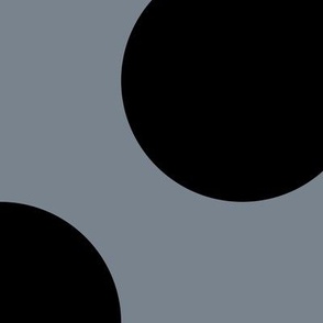 Jumbo Polka Dot Pattern - Faded Denim and Black