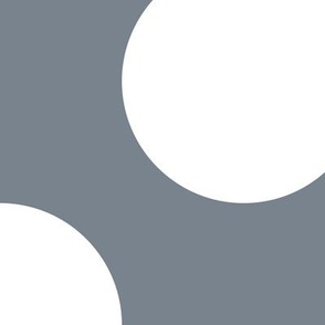 Jumbo Polka Dot Pattern - Faded Denim and White