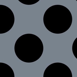 Large Polka Dot Pattern - Faded Denim and Black