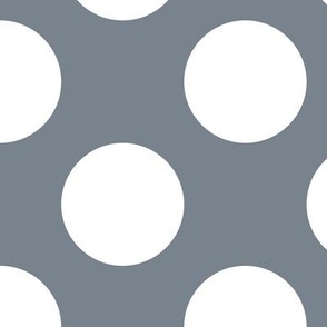 Large Polka Dot Pattern - Faded Denim and White